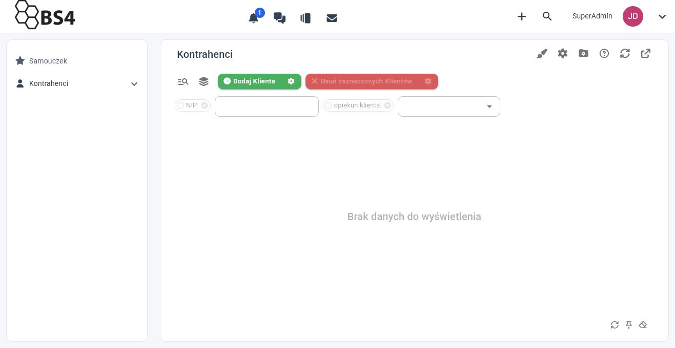 Zestawienie z filtrami oraz przyciskami Pokaż, Pamiętaj i Resetuj